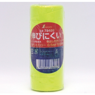 シンワ測定（株） 78486 シンワ　ポリエステル水糸　チーズ巻蛍光イエロー　細　０．５ｍｍ５００ｍ