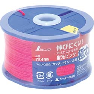 シンワ測定（株） 78499 シンワ　ポリエステル水糸　リール巻蛍光ピンク　極太　１．２ｍｍ１２０ｍ