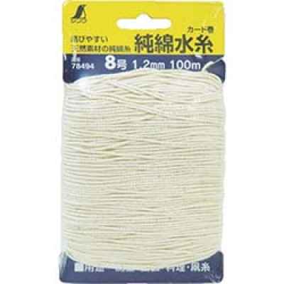 シンワ測定（株） 78494 シンワ　純綿水糸　カード巻　８号　１．２ｍｍ１００ｍ