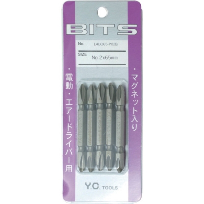 日本山下 KOKEN   E4D110-P01B コーケン　プラス両頭ビット（ブリスターパック入）全長１１０ｍｍ　Ｎｏ．１　２本入