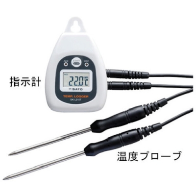 （株）佐藤計量器製作所 SK-L210T 佐藤　２チャンネル温度ロガー　ＳＫ－Ｌ２１０Ｔ（指示計、温度プローブ×２本付き）