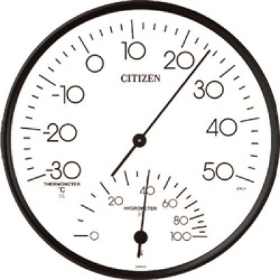 リズム時計工業（株） 9CZ057-003 シチズン　アナログ温湿度計　ホワイト