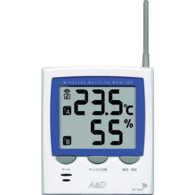 日本艾安得 AND   AD5662HT Ａ＆Ｄ　ワイヤレスマルチチャンネル温湿度計外部センサー５台増設可能