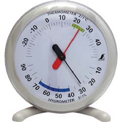 シンワ測定（株） 70495 シンワ　温湿度計　Ｑ－１　丸型　１５ｃｍライトグレー
