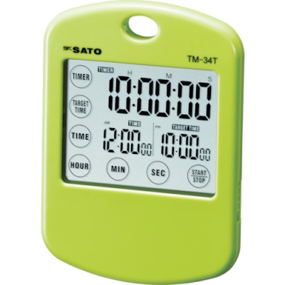 （株）佐藤計量器製作所 TM-34T-G 佐藤　ターゲットタイマーミニ　グリーン　（１８０２－１２）