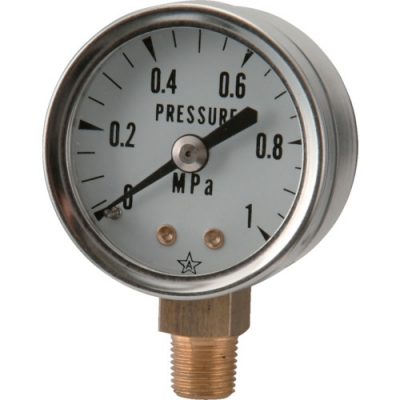 右下精器製造（株） S-01-0.5MP 右下　スター　（圧力計）（Ａ枠立型・φ４０）　圧力レンジ０．０～０．５０ＭＰａ