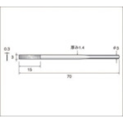 （株）ナカニシ 62303 ナカニシ　ダイヤモンドヤスリ（ラスター・ミニラスター専用）　全長７０ｍｍ刃長１５ｍｍ刃幅３．０ｍｍ