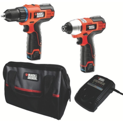 ポップリベット・ファスナー（株）　ブラック・アンド・デッカー事業部 LXID10 Ｂ／Ｄ　１０．８Ｖインパクトドライバー・ドリルドライバーキット