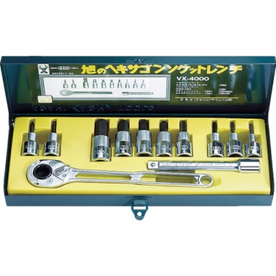 日本旭金属 ASH  VX4000 ＡＳＨ　ソケットレンチ用ヘキサゴンソケットセット１２．７□
