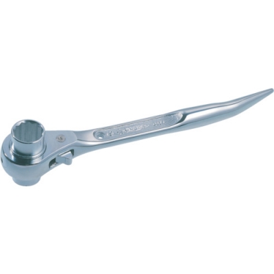 （株）スーパーツール SRB1719H スーパー　総ミガキ曲りしの付・両口ラチェットレンチ（爪式）ショートタイプ