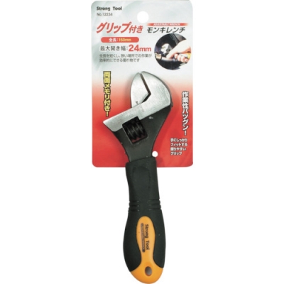 日本 TASCO ミツトモ 12234 ストロングツール　グリップ付モンキレンチ　１５０ｍｍ　最大開き２４ｍｍ　目盛り付