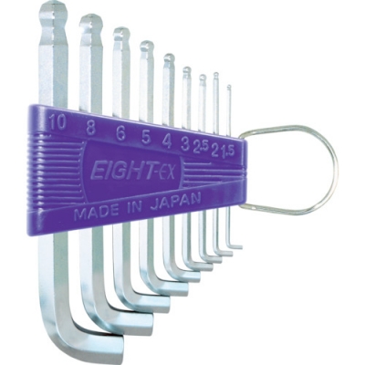 （株）エイト TTR-S9 エイト　六角棒スパナ　テーパーヘッド　標準寸法　特短　セット