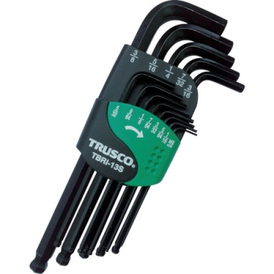 日本中山 TRUSCO  TBRI-13S ＴＲＵＳＣＯ　ボールポイント六角棒レンチセット　１３本組（インチタイプ）