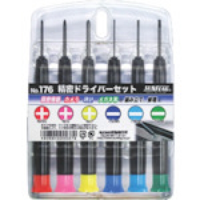 （株）新亀製作所 NO.176 サンフラッグ　精密ドライバーセット６本組