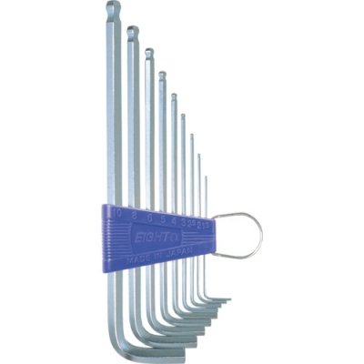 （株）エイト TLS-9 エイト　六角棒スパナテーパーヘッドエキストラロング　９本セット　１．５～１０ｍｍ