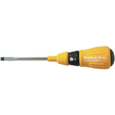 （株）新亀製作所 NO.3380-6.0-100 サンフラッグ　パーフェクトグリップドライバー　６．０Ｘ１００
