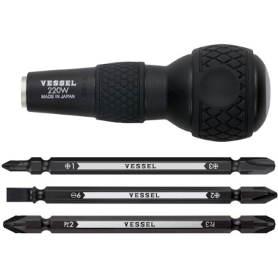 （株）ベッセル 220W-3 ベッセル　ボールグリップ　差替ドライバーセット　２２０Ｗ－３