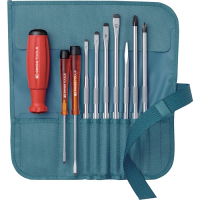 ＰＢスイスツールズ社 8218PE ＰＢスイスツールズ　差替式ドライバーセット　９本組　ペトロール