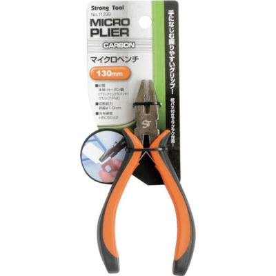 日本 TASCO ミツトモ 11299 ストロングツール　マイクロペンチ　１３０ｍｍ　カーボン鋼