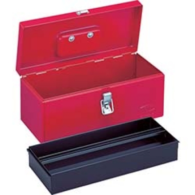 日本中山 TRUSCO  L-450-B TRUSCO 山型中皿付工具箱 461X201X261 ブルー