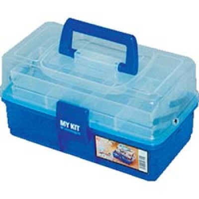 IRIS  27-B ＩＲＩＳ　２３７１７２　小物ケース　マイキット　２７０×１６０×１５０　クリア／ブルー