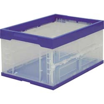 IRIS  HDOC-40L ＩＲＩＳ　５５７６９８　ハード折りたたみコンテナ　ブルー／クリア