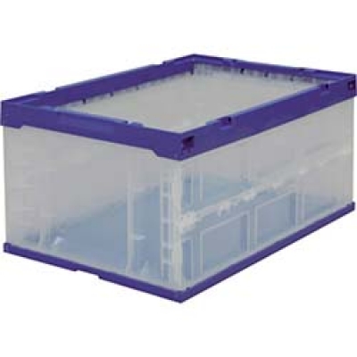 IRIS  HDOC-75L ＩＲＩＳ　５５７７００　ハード折りたたみコンテナ　ブルー／クリア