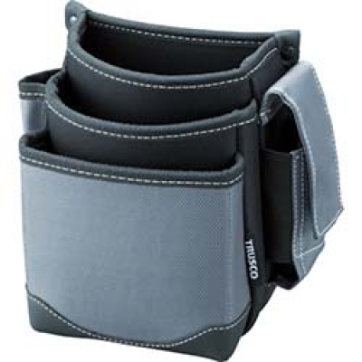 日本中山 TRUSCO  TWP3-GY ＴＲＵＳＣＯ　腰袋　３段　携帯電話ホルダー付き　グレー