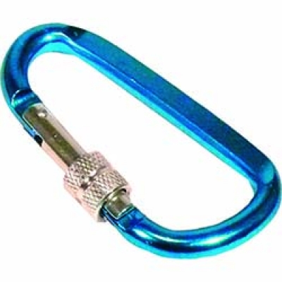 （株）基陽 85A-2 ＫＨ　アルミ合金カラビナＤ環ロック付　ブルー