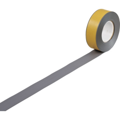 （株）日本緑十字社 403076 緑十字　高耐久ラインテープ　グレー　５０ｍｍ幅×１０ｍ　両端テーパー構造　屋内用