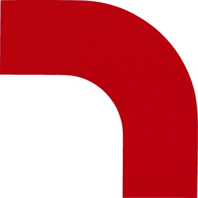 （株）日本緑十字社 150034 緑十字　コーナー用ガードテープ（７５ｍｍ幅用）　赤　１０枚組　屋内用