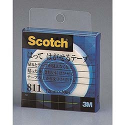 美国 3M  文具・オフィス事業部 811-1-12C 3M 貼ってはがせるテープ 12mmX30m 巻芯径25mm