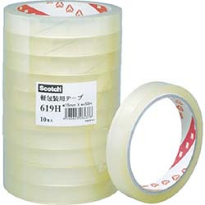 美国 3M  テープ・接着剤製品事業部 619H 12X50 3M 軽包装用テープ 619H 12mm×50m