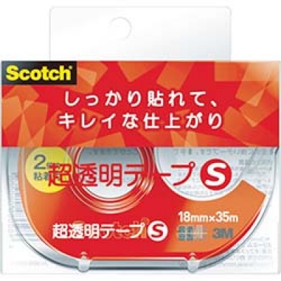 美国 3M  文具・オフィス事業部 600-1-18DN 3M スコッチ 超透明テープS 18mmX35m ディスペンサー付