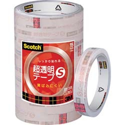 美国 3M  文具・オフィス事業部 BK-15N 3M スコッチ 超透明テープS 15mmX35m 10巻入シュリンクパック