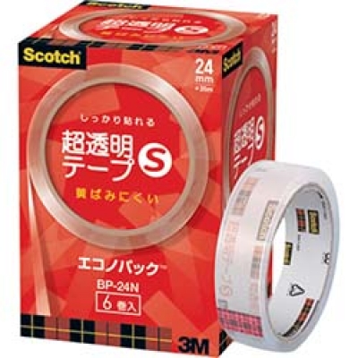 美国 3M  文具・オフィス事業部 BP-24N ３Ｍ　スコッチ　超透明テープＳ　２４ｍｍＸ３５ｍ　６巻入り紙箱