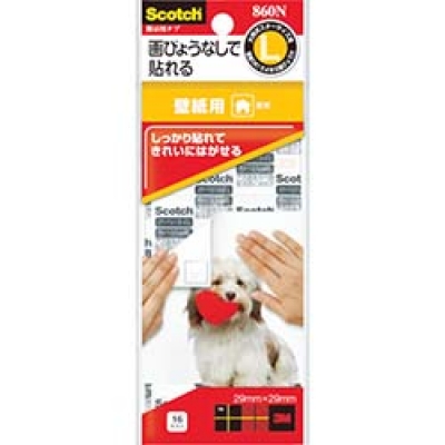美国 3M  コンシューマーマーケット販売本部 860N ３Ｍ　掲示用テープ　壁紙用　２９Ｘ２９ｍｍ　１６片入