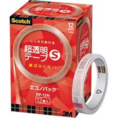 美国 3M  文具・オフィス事業部 BP-12N ３Ｍ　スコッチ　超透明テープＳ　１２ｍｍＸ３５ｍ　１２巻入り紙箱