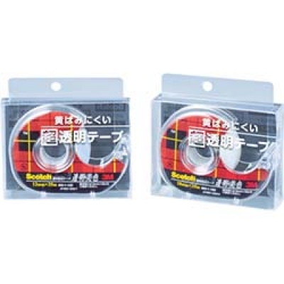 美国 3M  文具・オフィス事業部 600-1-12D 3M 透明粘着テープ透明美色ディスペンサー付12mmX35m 巻芯径25mm
