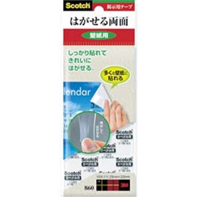 美国 3M  文具・オフィス事業部 860 3M 掲示用テープ 壁紙用 29X29mm 16片入