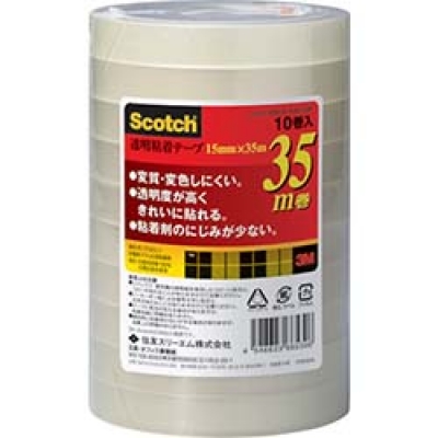 美国 3M  文具・オフィス事業部 500-3-1535-10P ３Ｍ　透明粘着テープ５００　１５ｍｍＸ３５ｍ　１０巻パック
