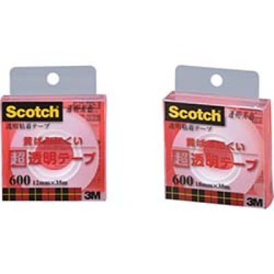 美国 3M  文具・オフィス事業部 600-1-18C ３Ｍ　透明粘着テープ透明美色　１８ｍｍＸ３５ｍ　巻芯径２５ｍｍ