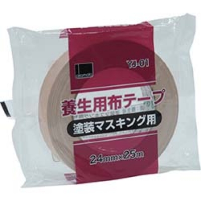 オカモト（株）粘着製品部 YJ0124 オカモト　養生用布テープ　ＹＪ－０１　クリーム　２４ミリ