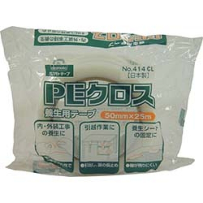 オカモト（株）粘着製品部 414CL オカモト　ＰＥクロス養生用　ＮＯ４１４　透明　５０ミリ