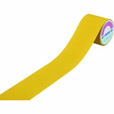 （株）日本緑十字社 260231 緑十字　滑り止めラインテープ　黄　１００ｍｍ幅×５ｍ　塩ビ＋鉱物粒子　屋内外兼用