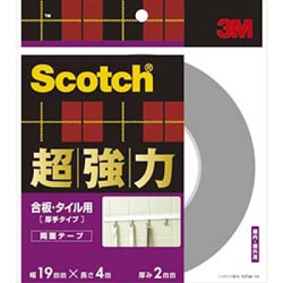 美国 3M  コンシューマーマーケット販売本部 SPW-19 ３Ｍ　スコッチ　超強力両面テープ　合板・タイル用　厚手タイプ　１９ｍｍＸ４ｍ