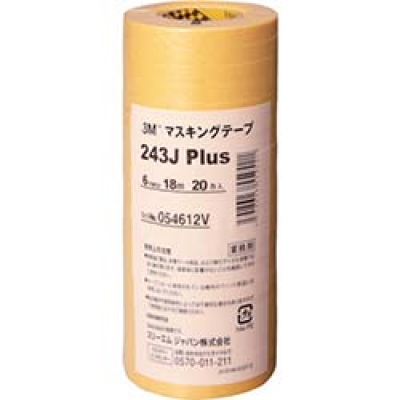 美国 3M  オート・アフターマーケット製品事業部 243J 6 ３Ｍ　マスキングテープ　２４３Ｊ　Ｐｌｕｓ　６ｍｍＸ１８ｍ　２０巻入り