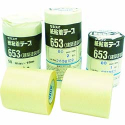 積水化学工業（株） K653X09P 積水　紙粘着テープ＃６５３　５０Ｘ１８（１パック＝２巻入）