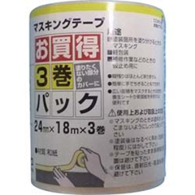 KOWA   11782 ＫＯＷＡ　マスキングテープ３巻パック２４ｍｍ