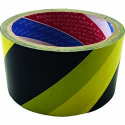 （株）グリーンクロス 1151630001 グリーンクロス　印刷表示養生テープ　トラ柄